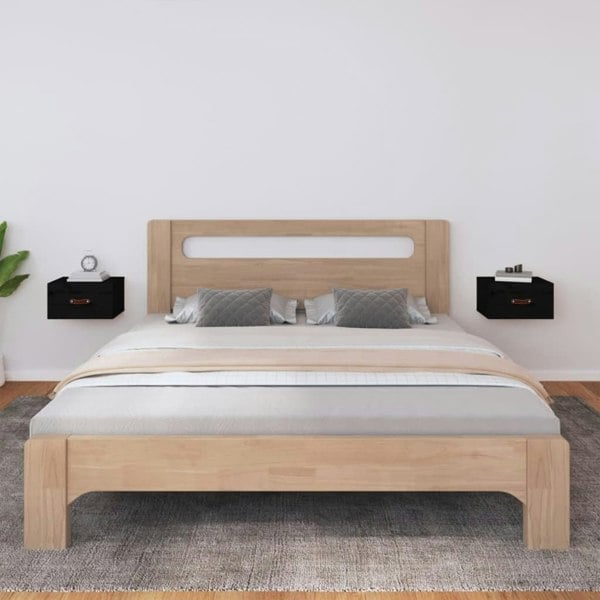 Berkfield Wall-mounted Bedside Cabinets 2 pcs Black 40x29.5x22 cm