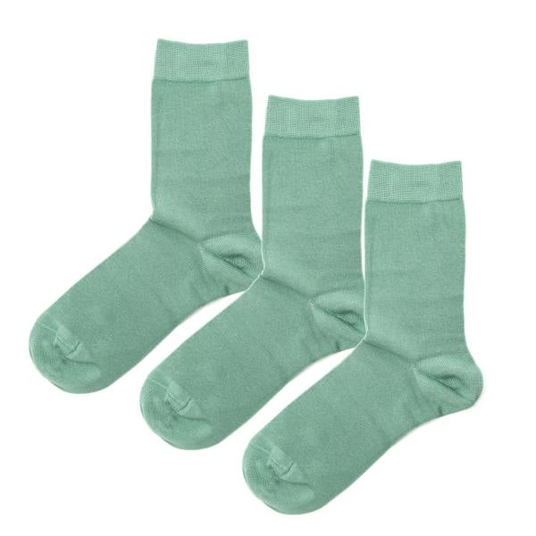 Jemsox Luxury Socks Multipack 3 Pairs / 5-Pairs Green Plain Colour Men's Crew Socks Size 7-12