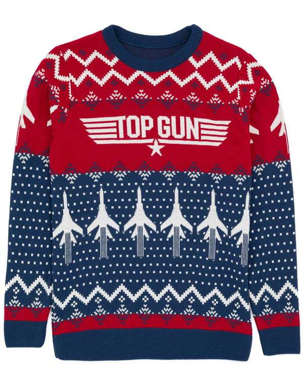 Top Gun Mens Blue Knitted Christmas Jumper Jumper