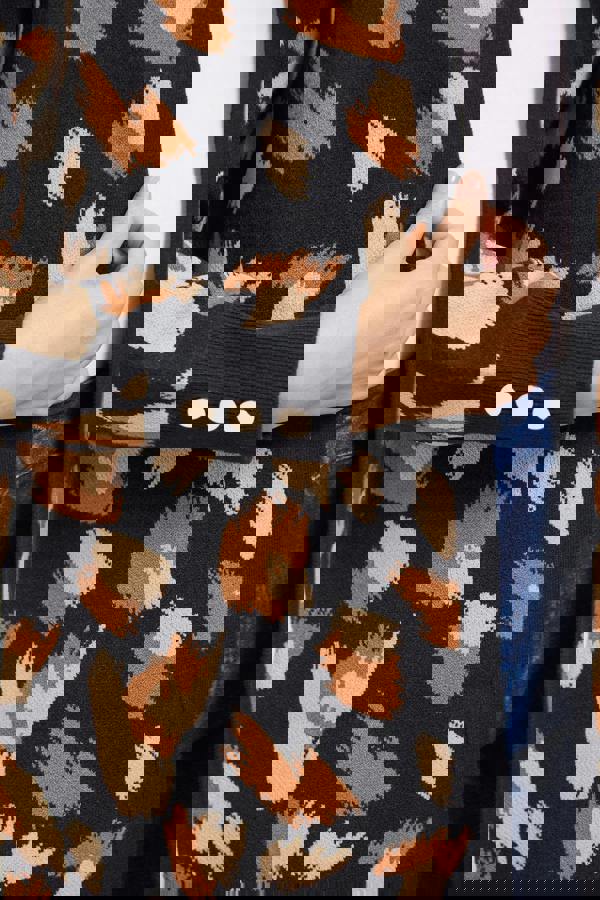 Paint Stroke Knit Cardigan