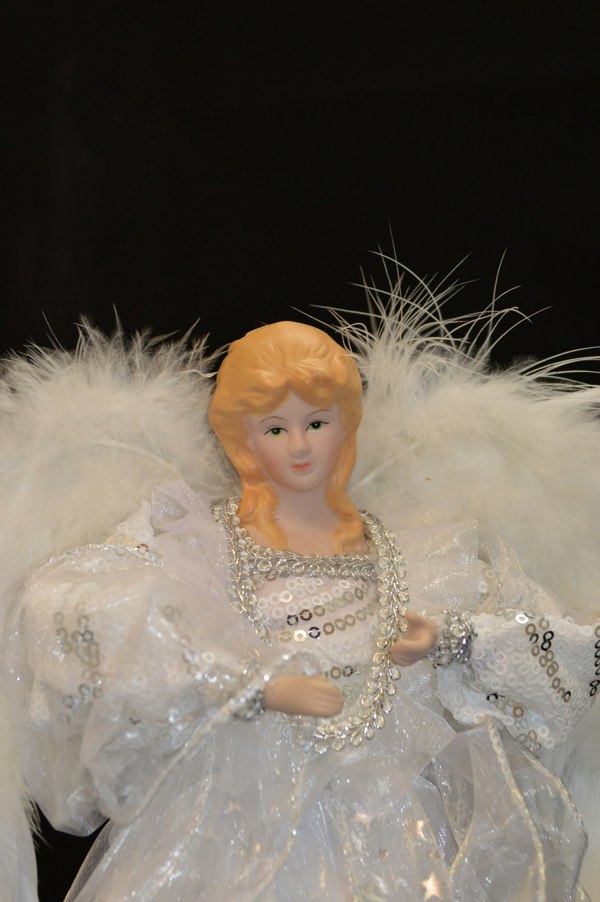 Samuel Alexander 30cm White & Silver Christmas Tree Top Fairy Angel House Decoration Ornament