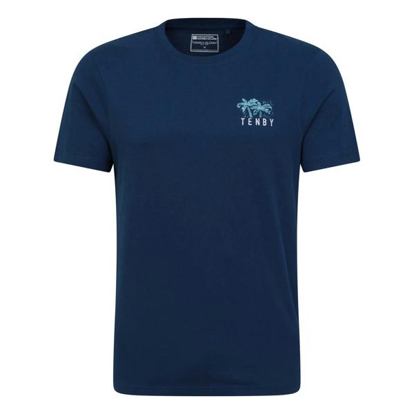 Mountain Warehouse Mens Tenby Back Print Organic T-Shirt - Navy - 