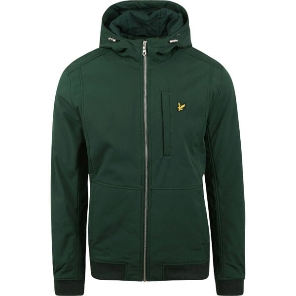 Lyle & Scott Branded Logo Dark Green Hooded Softshell Jacket XS