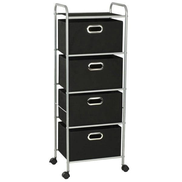Berkfield Shelving Unit with 4 Storage Boxes Steel and Non-woven Fabric