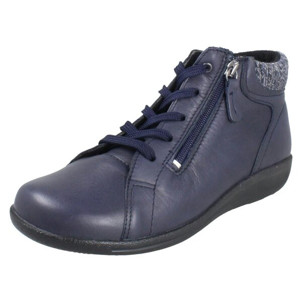 DB Shoes Ladies DB Shoes 2V Dual Fitting Ankle Boots Pipit - Navy - 2V
