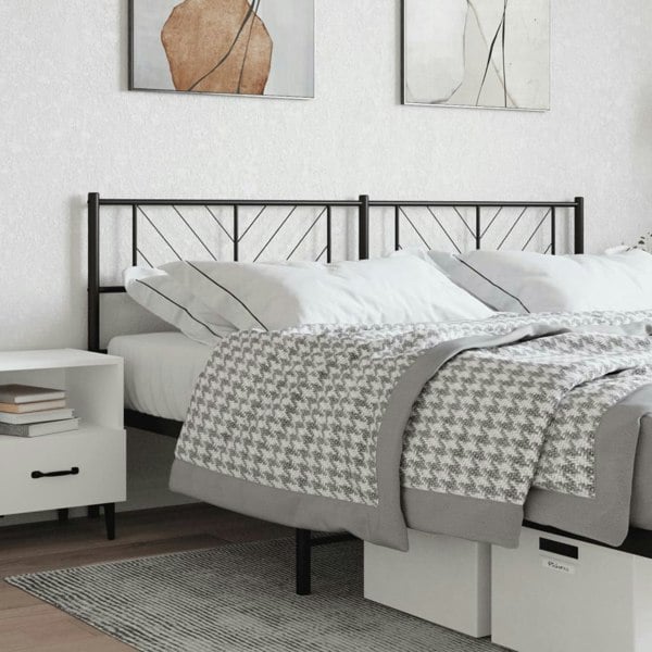Berkfield Metal Headboard Black 198x90 cm