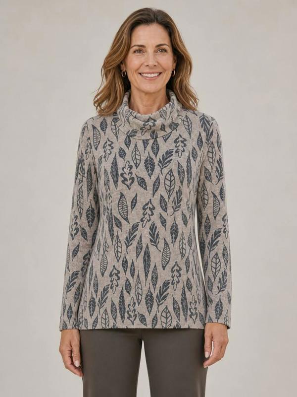 TIGI Autumn Leaf Roll-neck Top