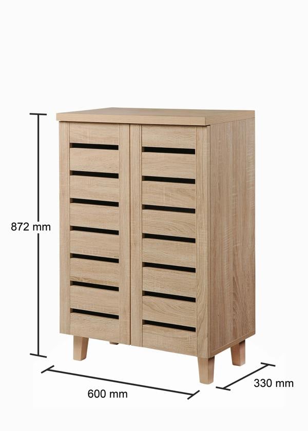 Timber Art Design 4 Tier Shoe Storage Cabinet 2 Door Cupboard Stand Rack Unit