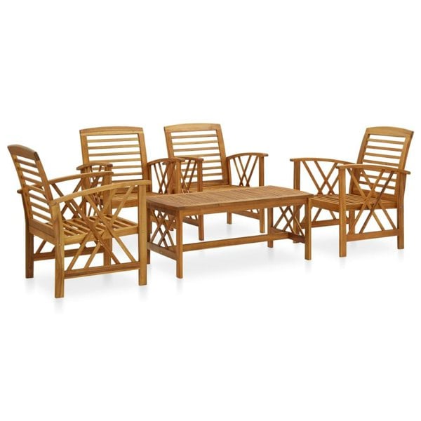 Berkfield 5 Piece Garden Lounge Set Solid Acacia Wood