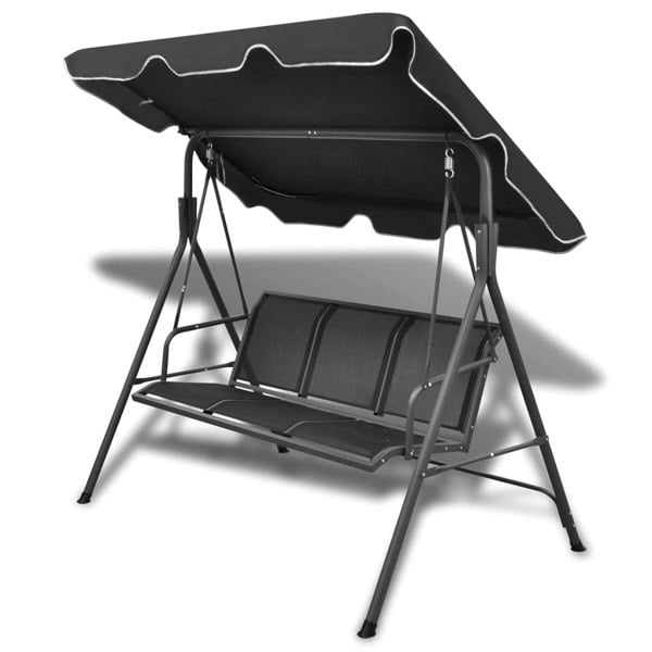 Berkfield Garden Swing Bench with Canipy Black