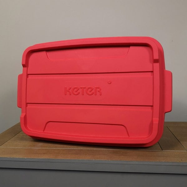 Samuel Alexander 37L Black and Red Tuff Stackable Storage Box with Lid and Carry Handles