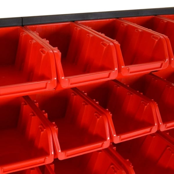 Berkfield 30 Piece Workshop Shelf Set Red and Black 77x39cm Polypropylene
