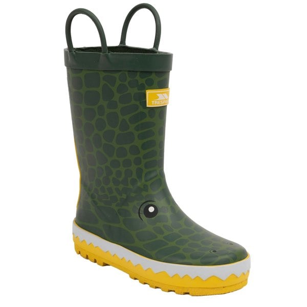 Trespass Childrens/Kids Crocodile Wellington Boots - Green/Yellow