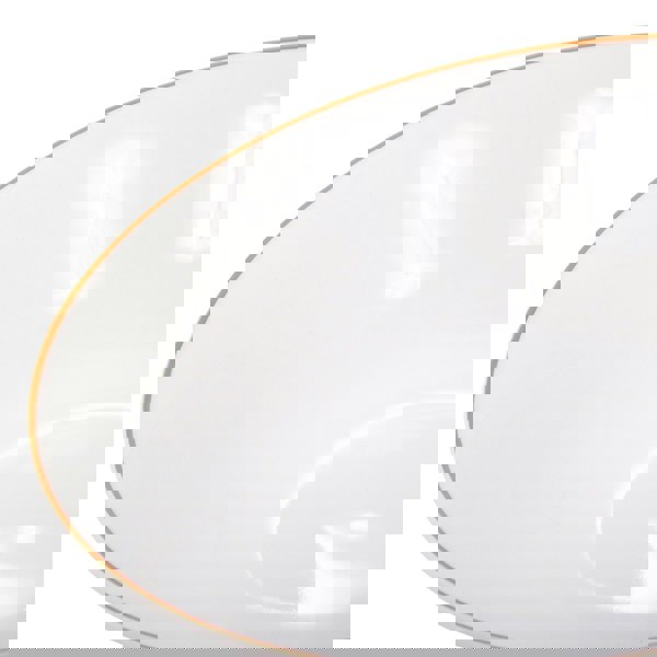Set of 4 White Ceramic Dinner Bowls with Elegant Orange Rim - Durable & Stylish Image 6
