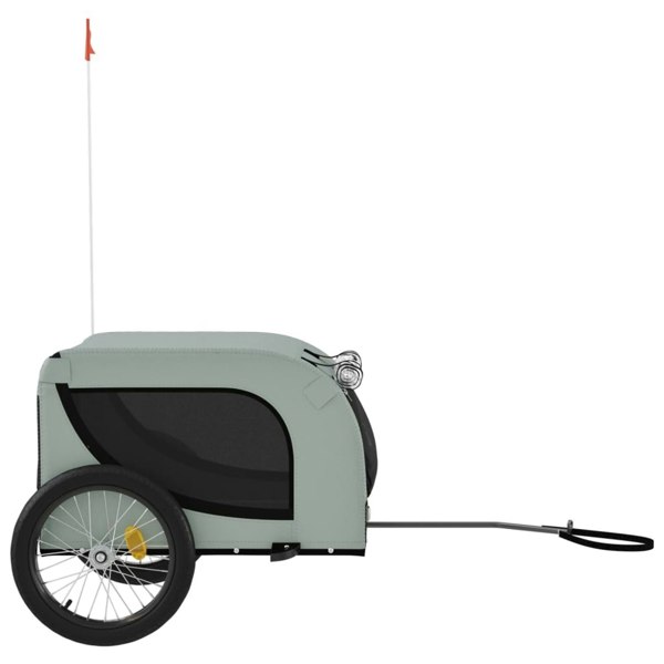 Berkfield Dog Bike Trailer Grey and Black Oxford Fabric and Iron