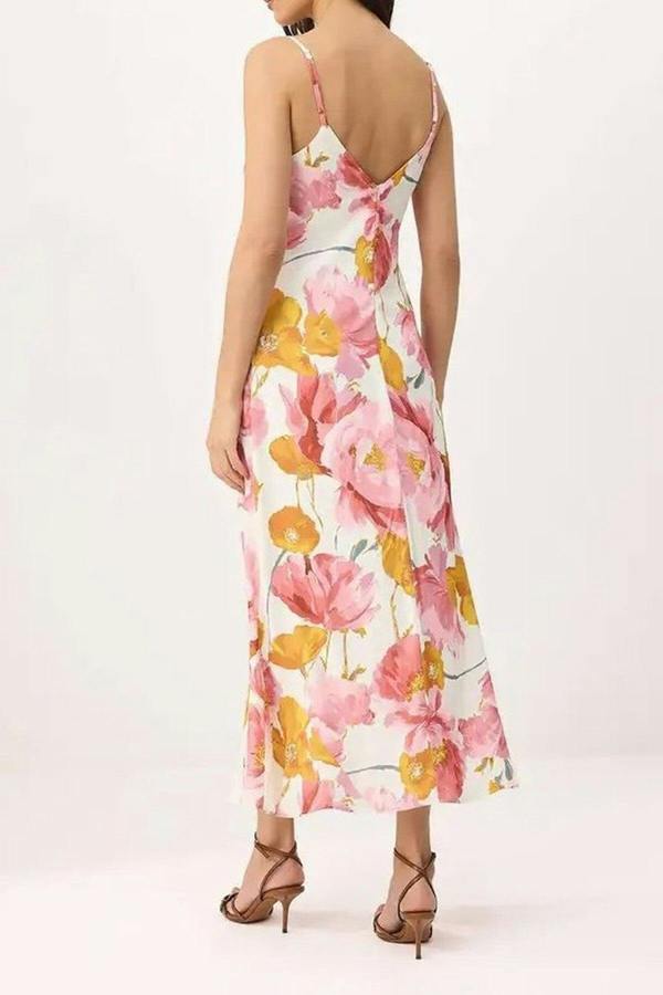 WOVCOR Floral A-Line Maxi Woven Dress