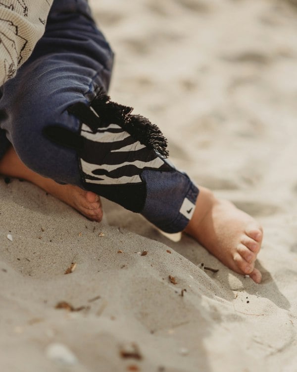 Blue Zebra Head Print On Leg Dungarees - image 8