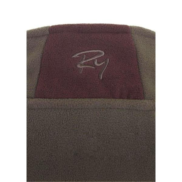 Rear collar detail of the Rydale Men's Gransmoor Half Zip Fleece showing embroidered branding and contrast fleece panel.