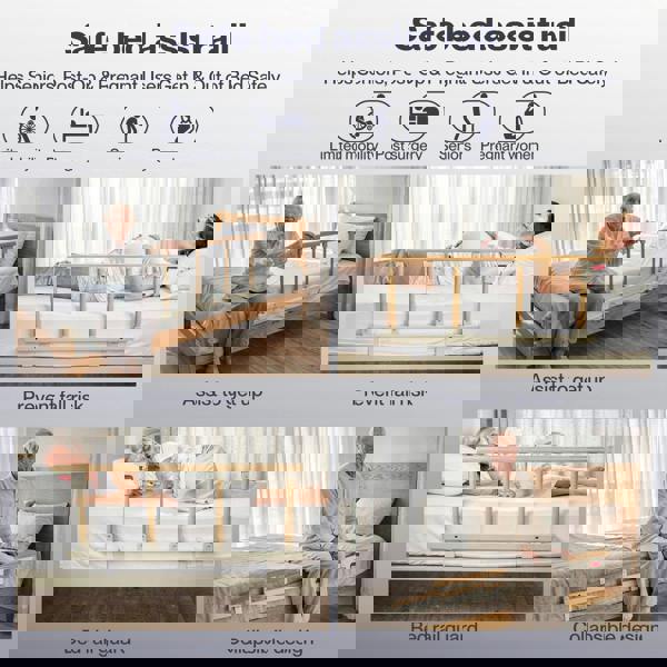 Levede Bed Rail Folding Bed Guard Safety for Elderly Adults Assist Bed Side