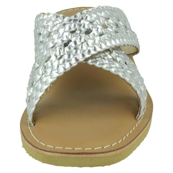 Leather Collection Ladies Leather Collection Low Wedge Platform Sandals F00423