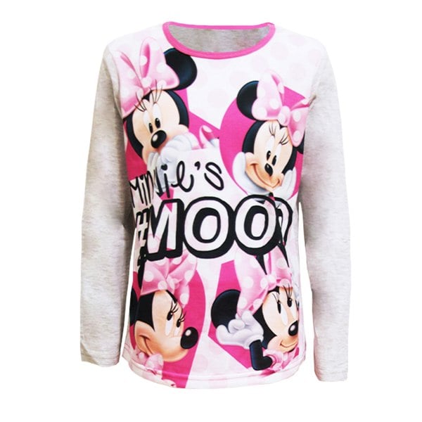 Disney Mickey & Friends Girls Mood Top And Bottoms Pyjama Set - Pink/Grey