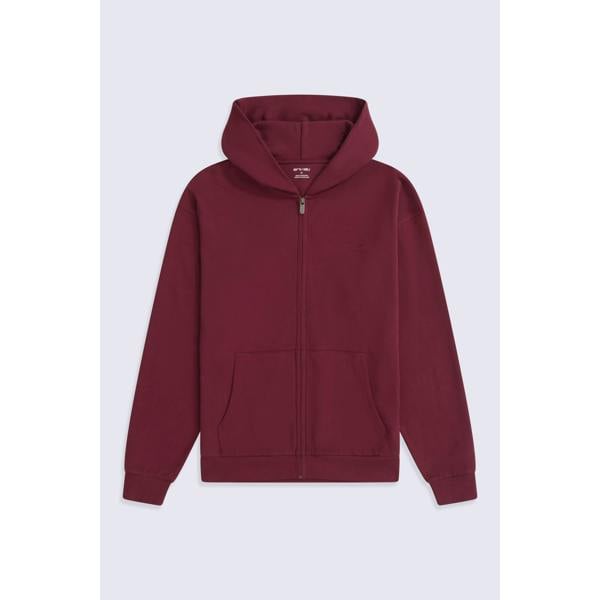 Animal Mens Icon Logo Full Zip Hoodie - Burgundy - 