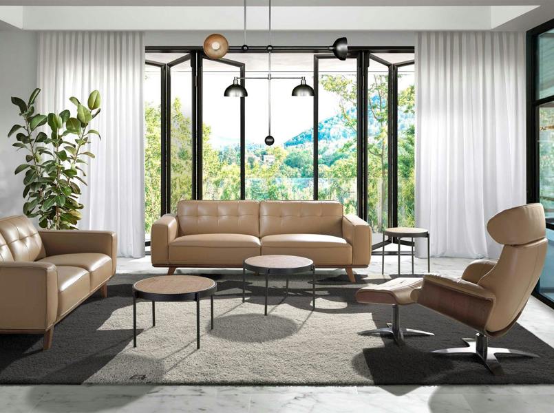 Angel Cerdá Round Coffee Table Rattan, Black Wood and Black Steel 2111