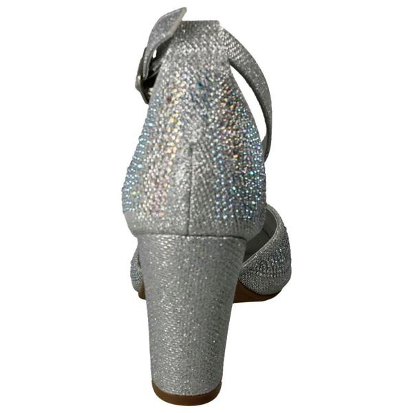 Anne Michelle Ladies Anne Michelle Block Heel Glitter Court Shoes