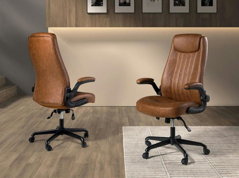 Angel Cerdá Brown leatherette  swivel office chair 4223