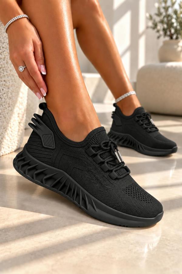 Love Lemonade Zaya Lightweight Mesh Athleisure Trainers Black