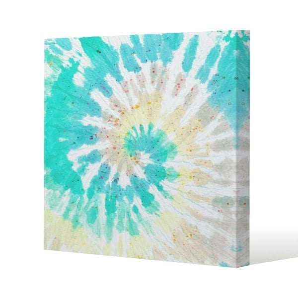 Benjamin Tate Design Tie dye pattern shibori print Slim Style Canvas Print  90x90cm , 15mm Slim Real wood.