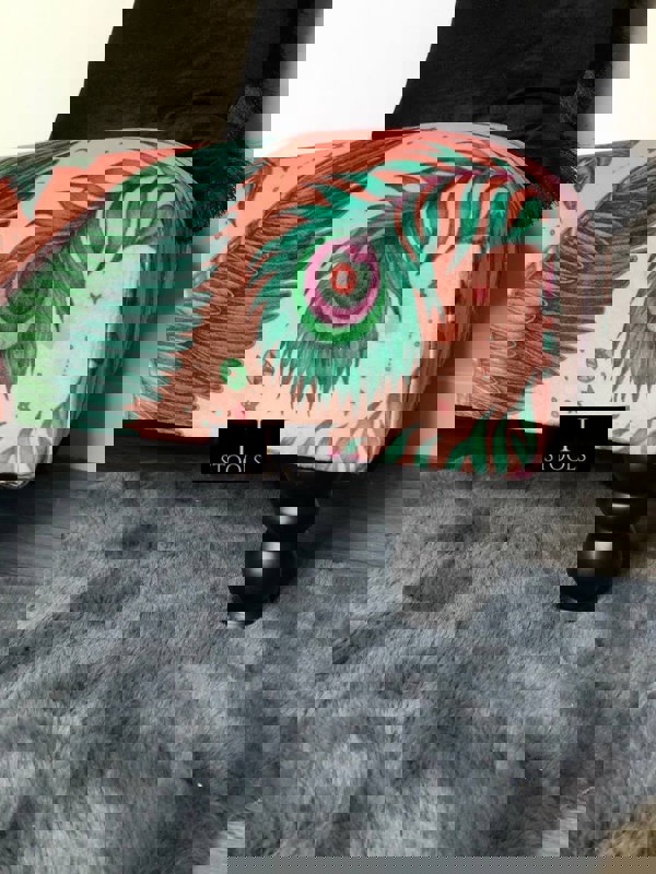 Made to measure available | contact us | Lynx Printed multicolour Fabric Footstool - ISTOOLS