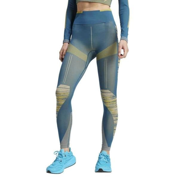 Adidas Womens/Ladies Seamless Geometric Pattern Shaping Leggings - Green - 