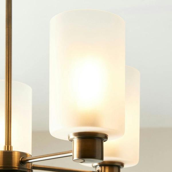 Pagazzi Lighting Kingsholm 5-Light Antique Brass Semi-Flush Ceiling Light