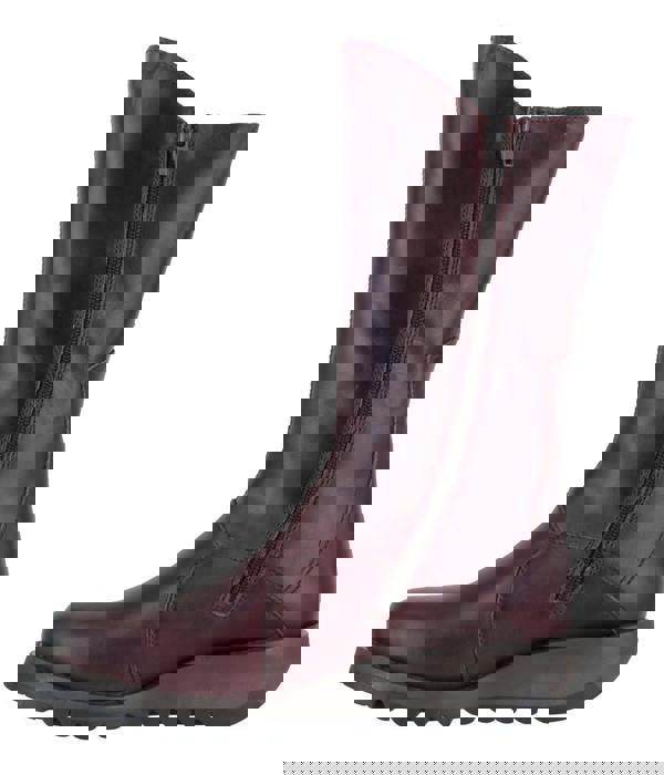 Fly London Mes 2 Womens Wedge Heel Leather Buckle Mid-Calf Boots