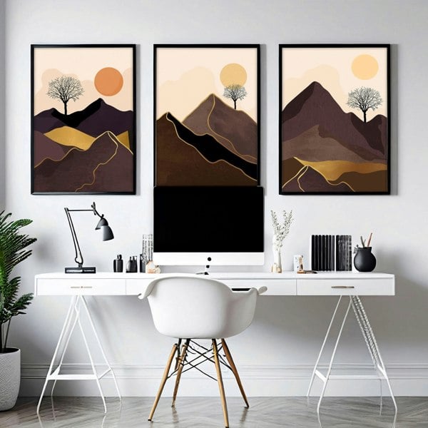 Scandi decor for office | set of 3 wall art prints