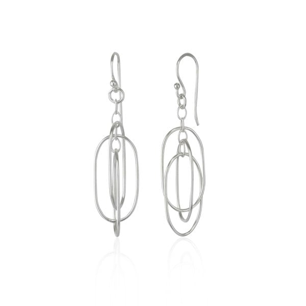 Spero London Nested Loop 3D Drop Earrings in Sterling Silver