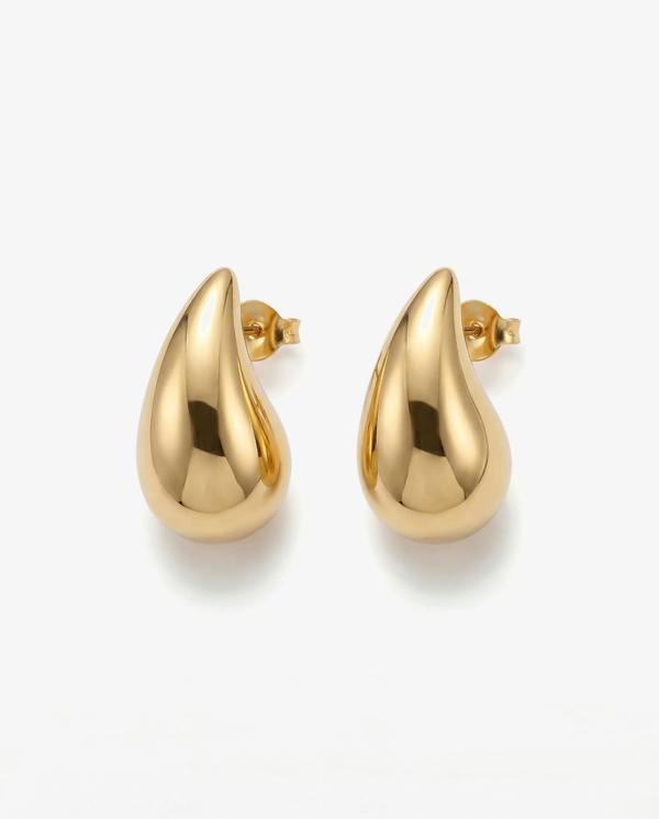 Elk & Bloom Medium Chubby 14K Gold Teardrop Drop Studs