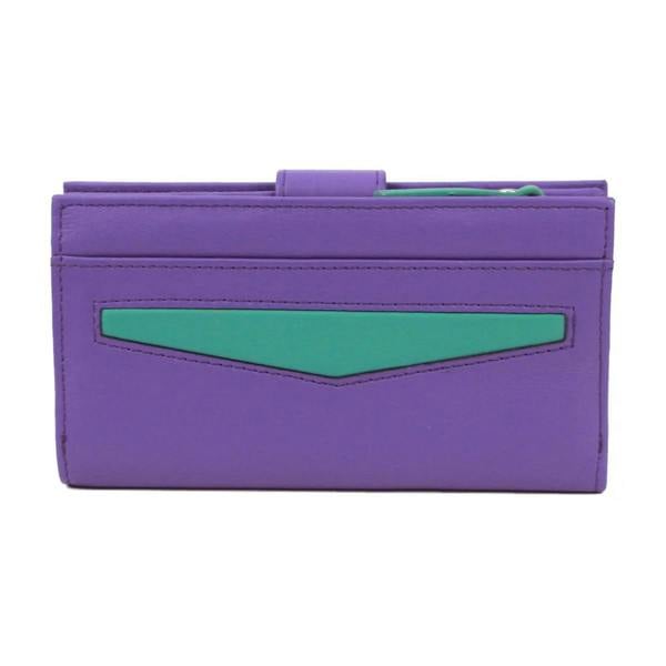 Eastern Counties Leather Hayley Leather Purse - Violet/Turquoise