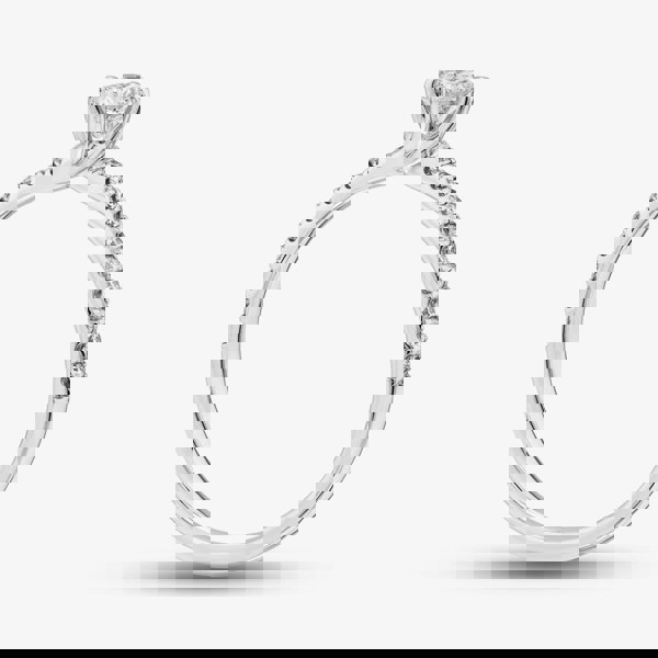 1888 Collection 9ct White Gold 0.40ct Brilliant Cut Diamond Twist Solitaire Shoulder Set Ring RSP01-9W-0.25-H-SI2