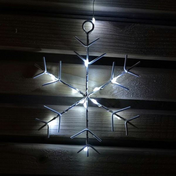 Samuel Alexander 1.2m Battery Operated Snowflake Curtain Christmas Lights with 147 White LEDs