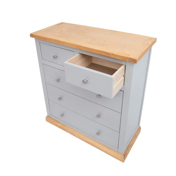 Cabinet Bits Bomporto 5 Drawer Chest of Drawers Chrome Knob