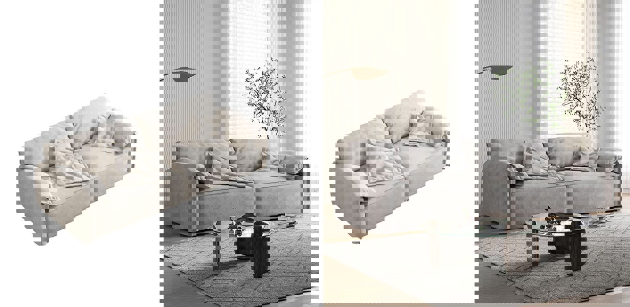 Calista Two Seater Sofa, Suede-Ritconcept-Rit Concept