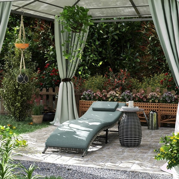 Single Rattan Lounger (Simple)