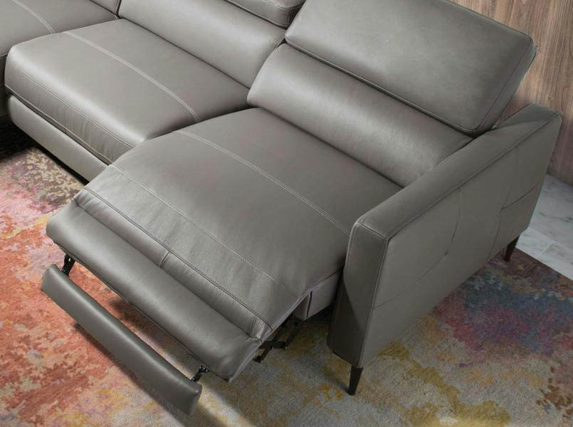 Angel Cerdá Relax corner sofa in dark grey leather 6125/6126
