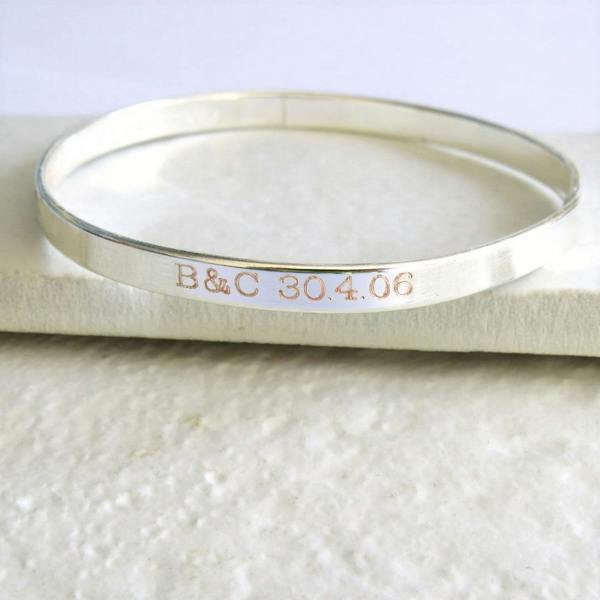 Personalised Clarendon Thin Bangle
