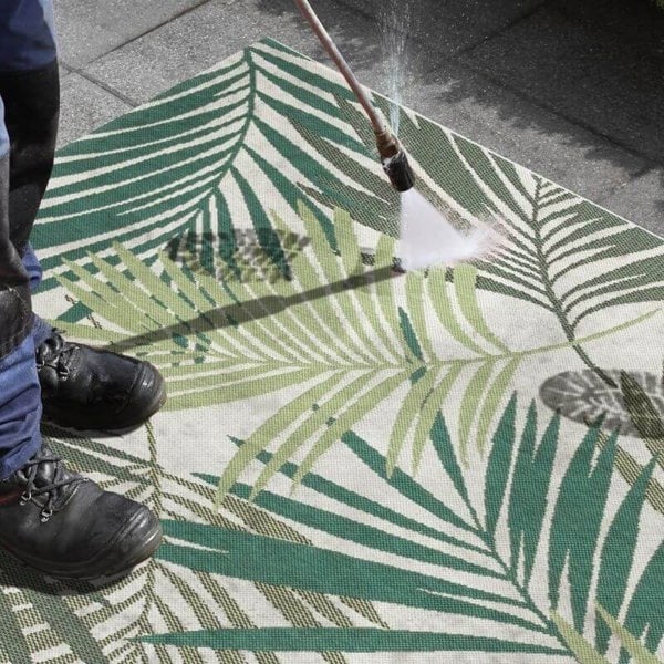 The Rugs Indoor Outdoor Vai Green Rug - Floral Design