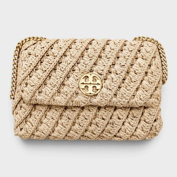 Tory Burch Willa Crochet Small Shoulder Bag Raffia