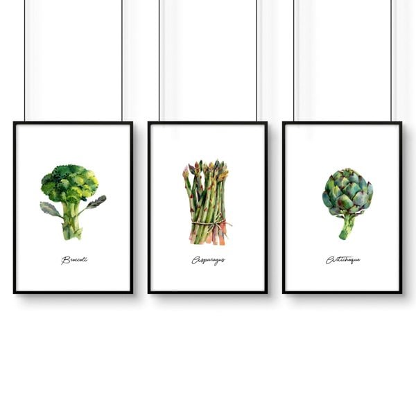 Artwork for a kitchen | set of 3 framed wall art