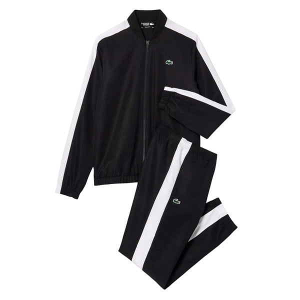 Lacoste Mens Colourblock Tennis Tracksuit Set - Black/White